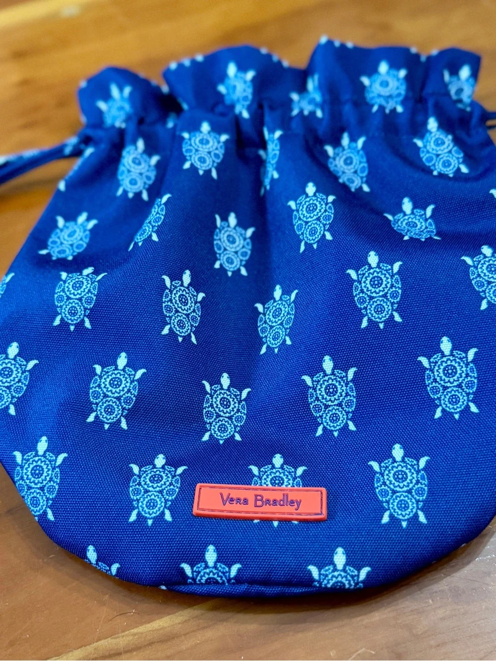 Vera Bradley Sea Turtle Drawstring Dust Bag/Wet Bag Lined Waterproof Beach Pool